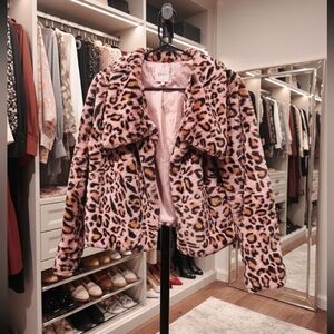 Leopard Print Faux Fur Jacket XL